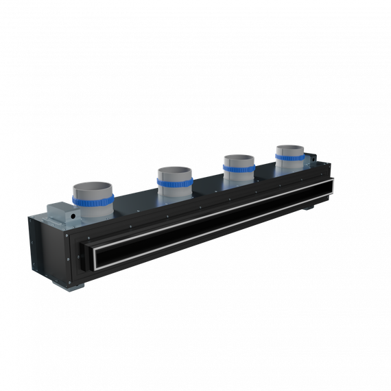 Flexag RA-1-1000-30-B щелевой диффузор с КСД под натяжной потолок, черный