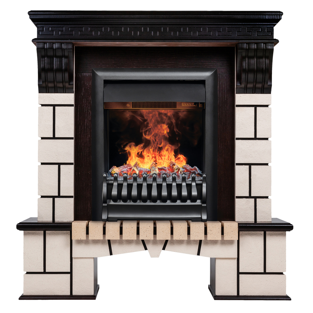 Каминокомплект Real Flame Stone AO-297 с очагом 3D Oregan