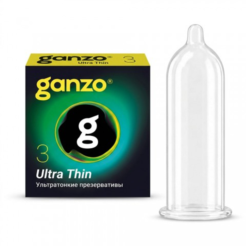 Презервативы ультратонкие Ganzo Ultra Thin Black Edition, 3 шт.