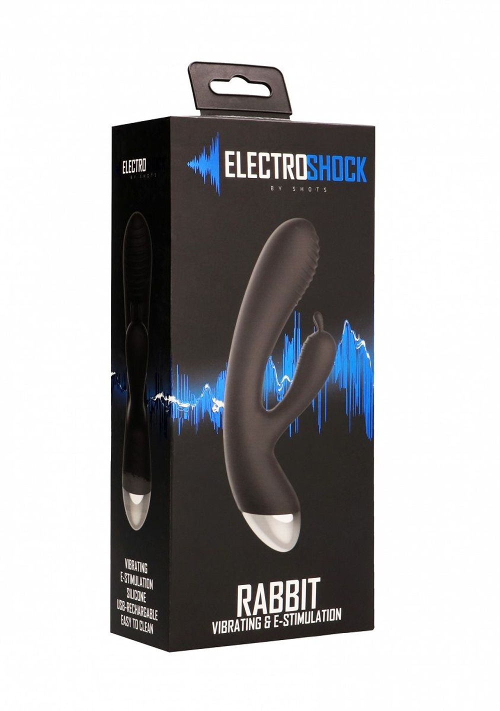 Чёрный вибратор E-Stimulation Rabbit Vibrator с электростимуляцией - 19 см. (Цвет: черный)
