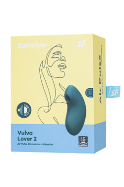 Вакуум-волновой бесконтактный стимулятор клитора Satisfyer Vulva Lover 2, силикон, синий
