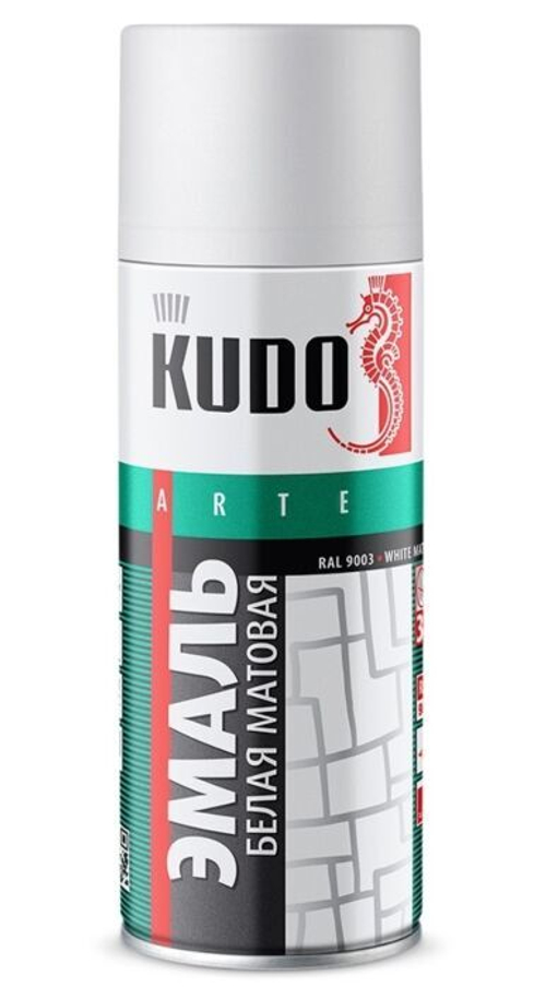 ЭМАЛЬ АЭРОЗОЛЬНАЯ KUDO АЛКИДНАЯ БЕЛАЯ МАТОВАЯ 520МЛ