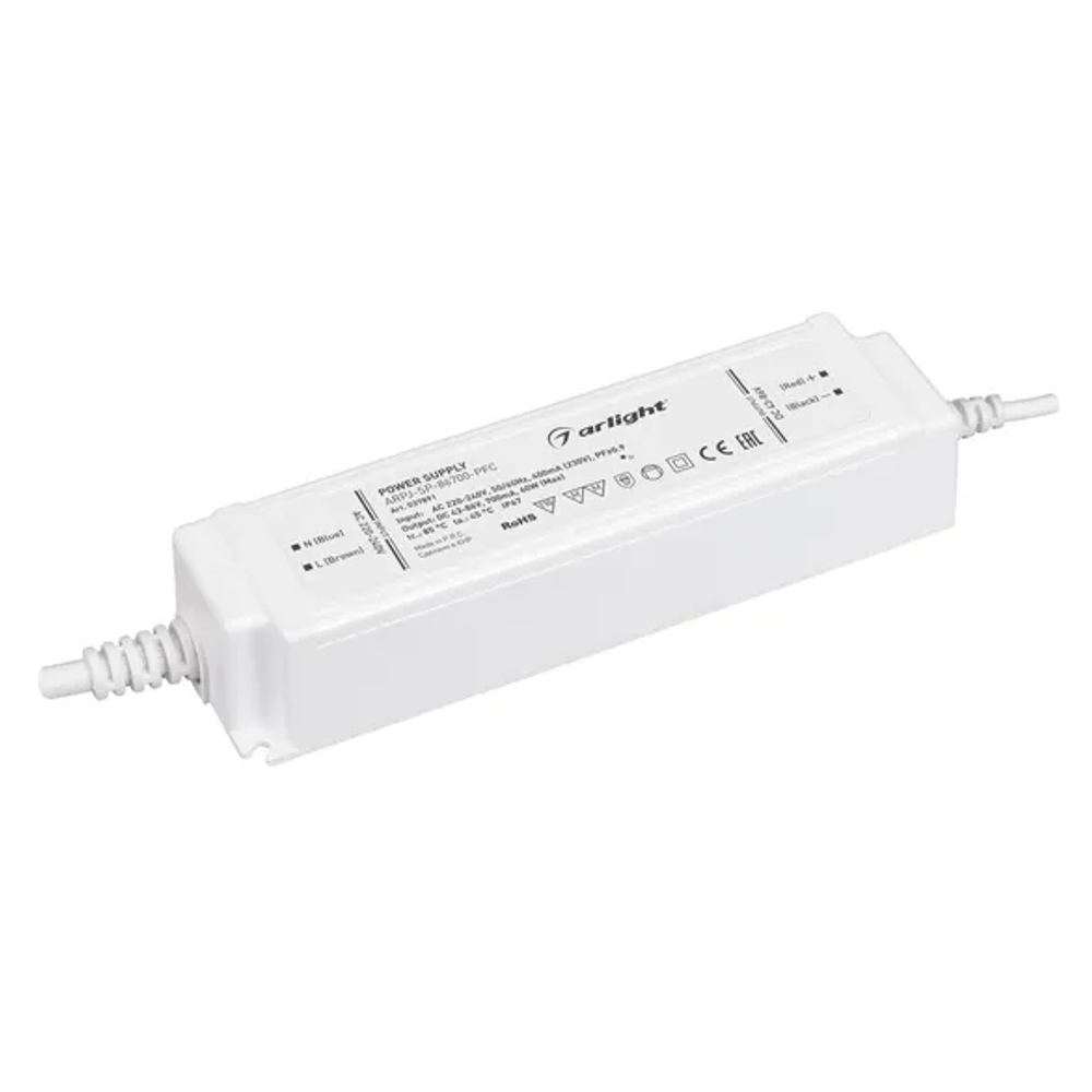 Блок питания ARPJ-SP-86700-PFC (60W, 43-86V, 0.7A) (Arlight, IP67 Пластик, 5 лет) 037891