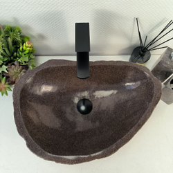 Раковина из речного камня RS-65568 53x37x15 из натурального камня