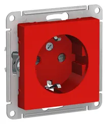 Розетка с заземлением и защитными шторками Systeme Electric AtlasDesign Красный ATN002045