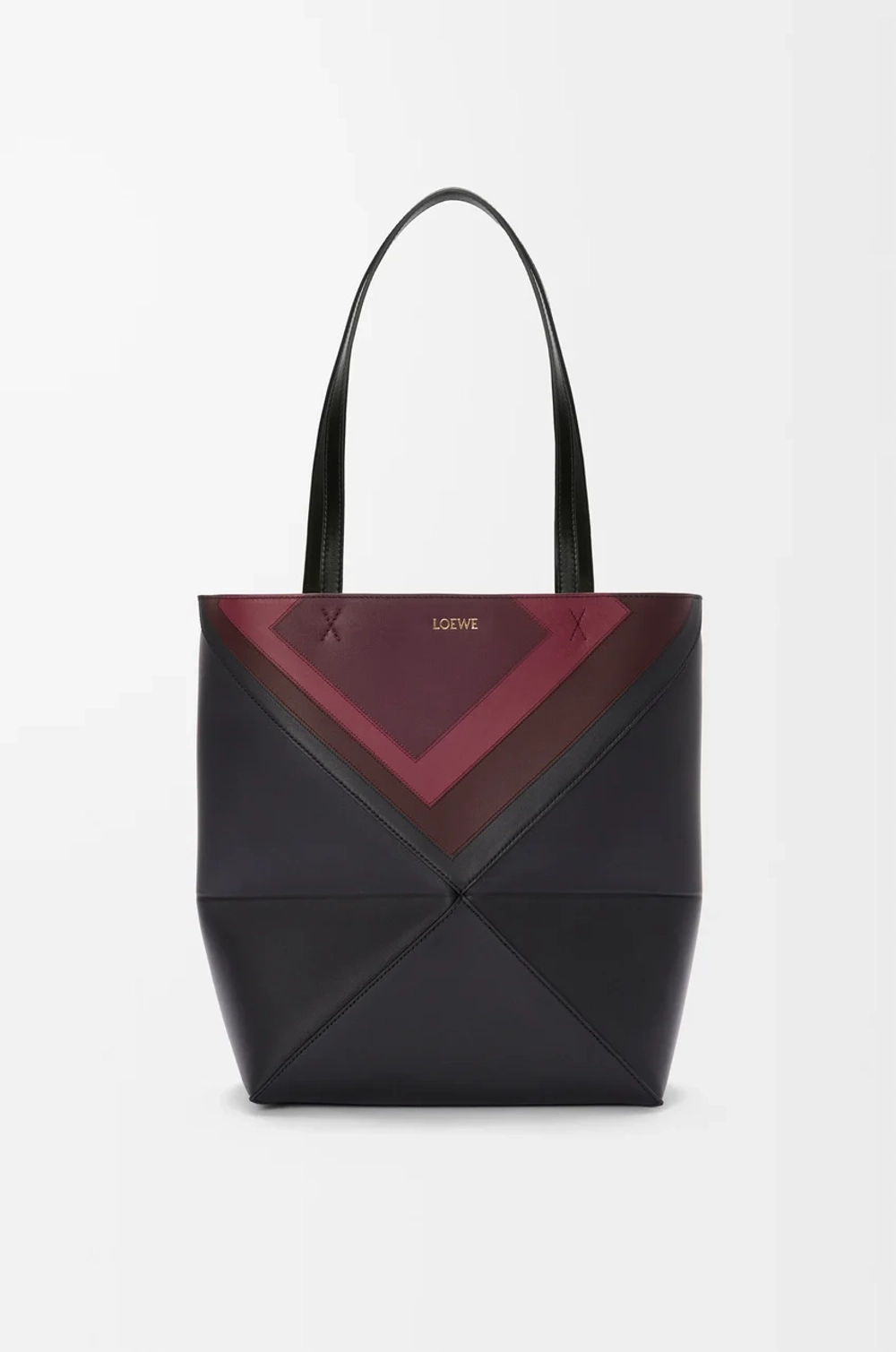 Loewe Средняя складная сумка-тоут Puzzle Fold из телячьей кожи наппа, черный