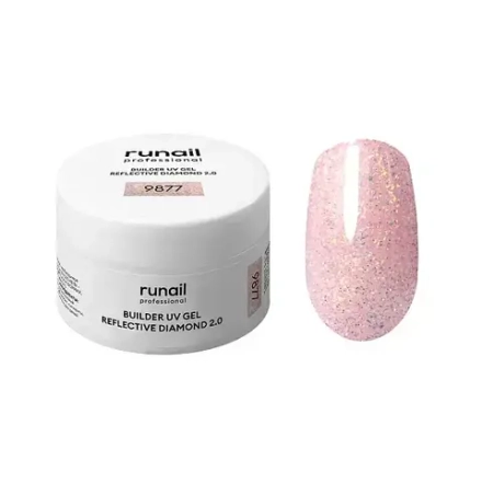 Runail Моделирующий УФ-гель светоотражающий №9877 BUILDER UV GEL REFLECTIVE DIAMOND 2.0, 15г