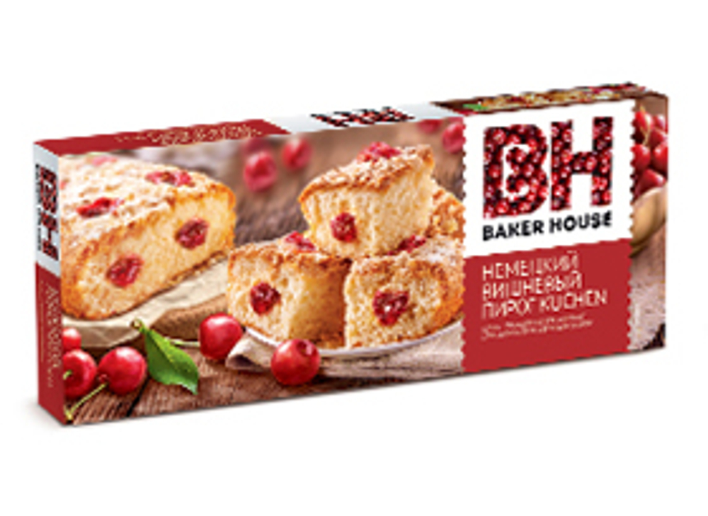 Пирог бисквитный KUCHEN вишневый Baker House 350г (8шт)