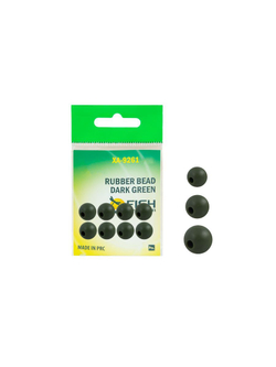 Бусины резиновые для монтажа рыболовных оснасток Rubber Bead DARK GREEN XA-9261 №6