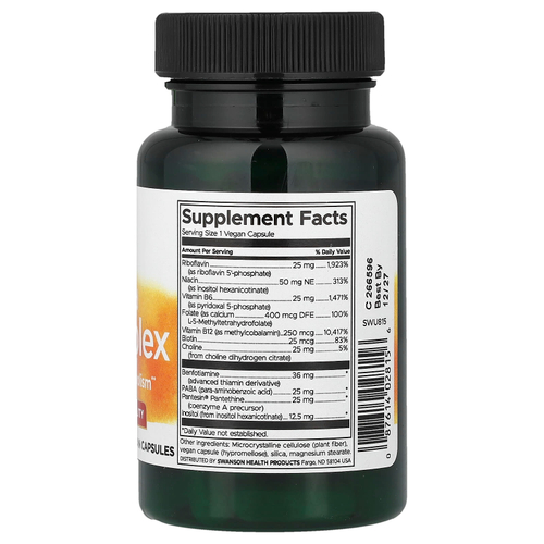 Swanson Vitamins, активированный комплекс витаминов группы B, 60 веганских капсул
