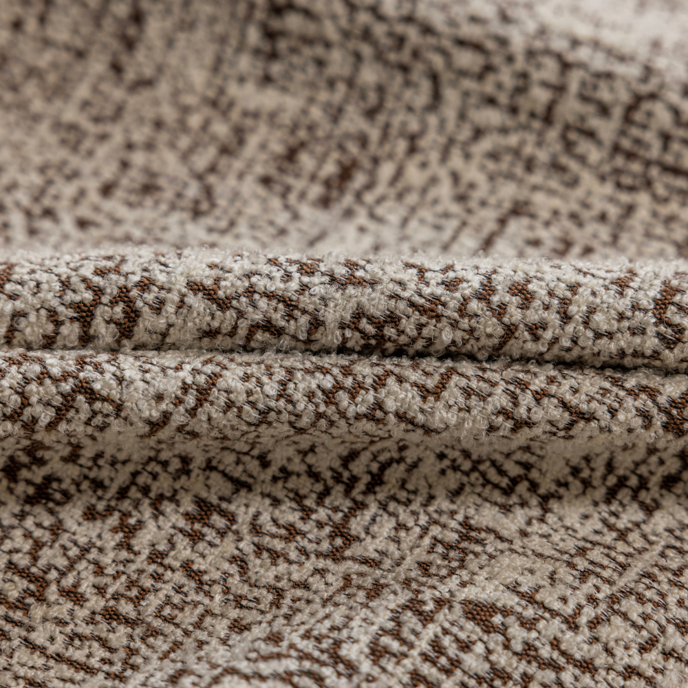Шерстяная портьерная ткань «Cream Tweed» — натуральная шерсть с мелким твидовым переплетением для штор от пола до потолка