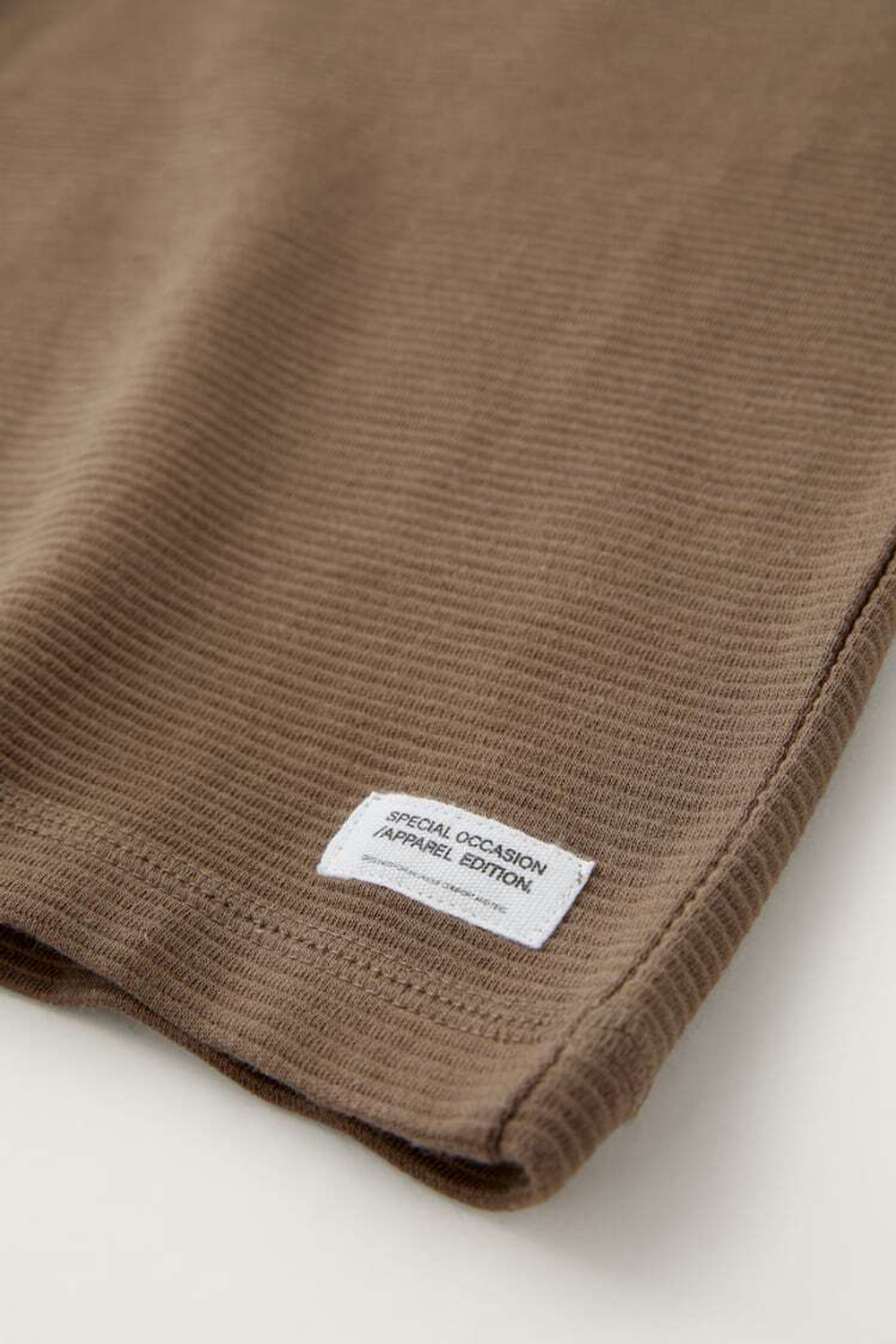 ZARA ФУТБОЛКА ИЗ ТКАНИ ОТТОМАН, КОРИЧНЕВЫЙ