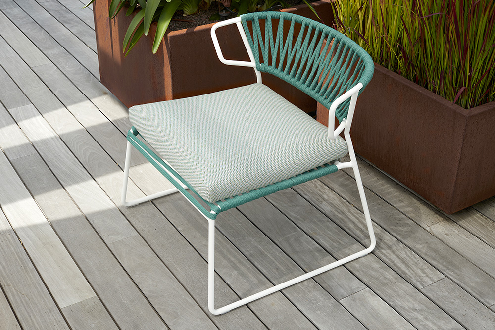 Кресло лаунж плетеное Scab Design Lisa Lounge Filo, лен, ментоловый