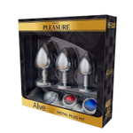 Набор из 3 серебристых анальных втулок со стразами Metal Plug Kit (Цвет: серебристый)
