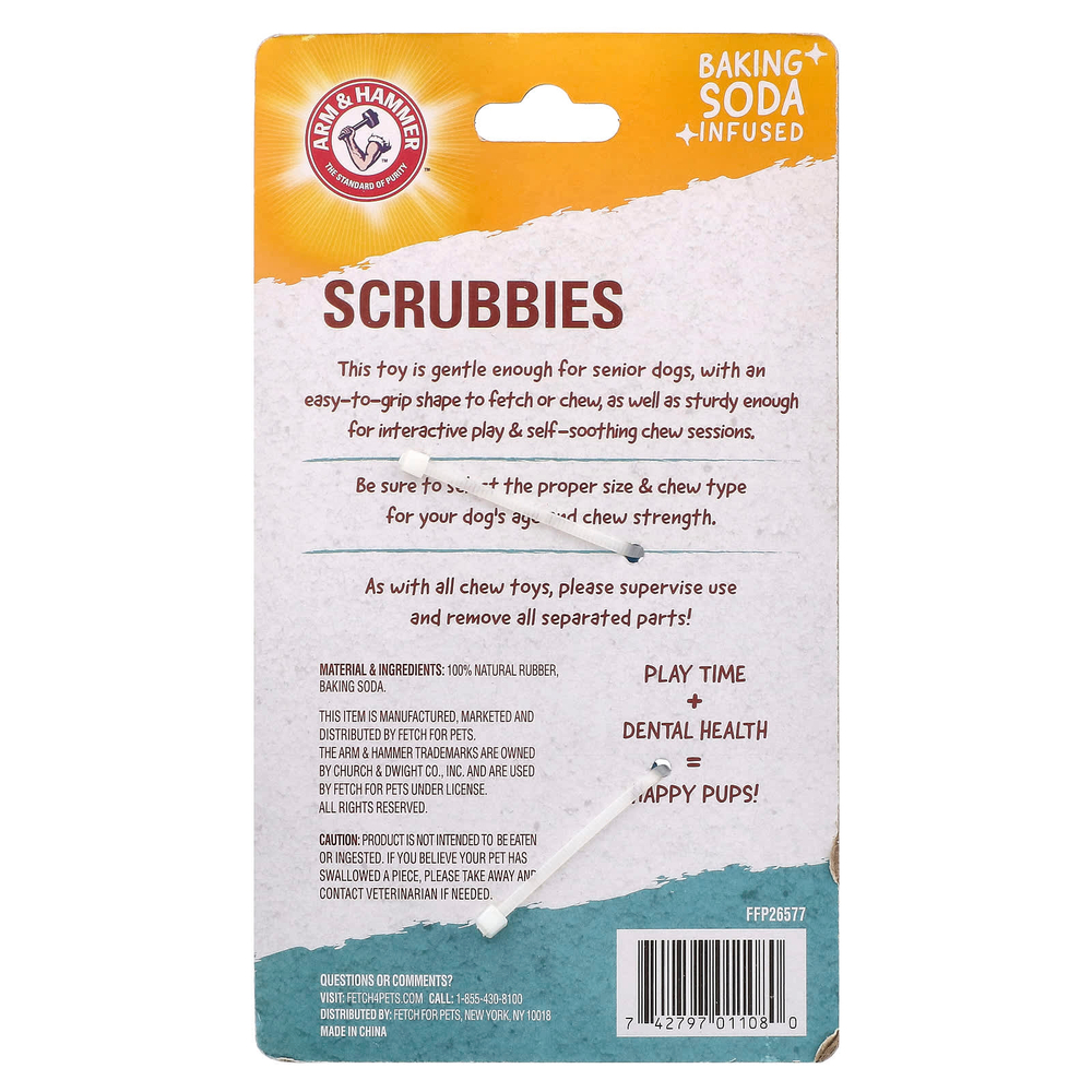 Arm & Hammer, Scrubbies, стоматологическая игрушка для пожилых собак, бумеранг, 1 игрушка
