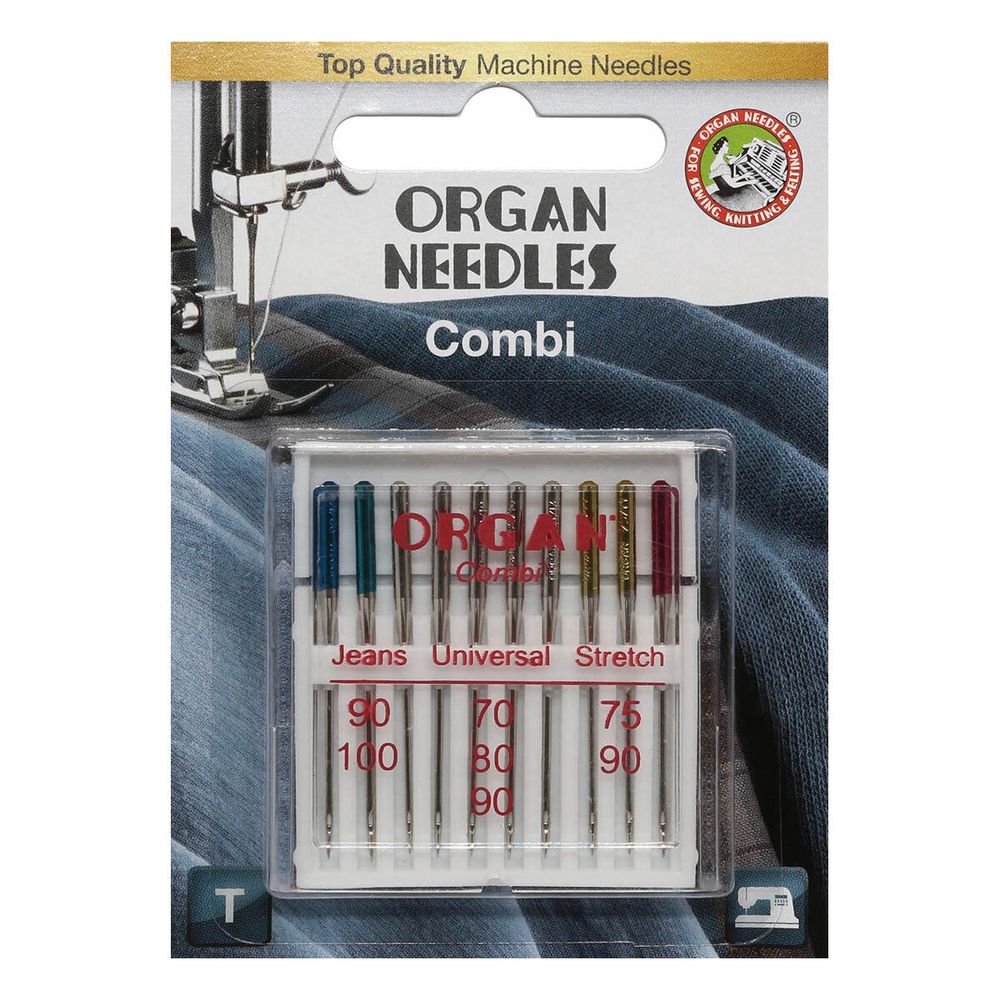 Иглы для швейных машин набор 130/705 H, №70-100, 10/COMBI, блистер, ORGAN