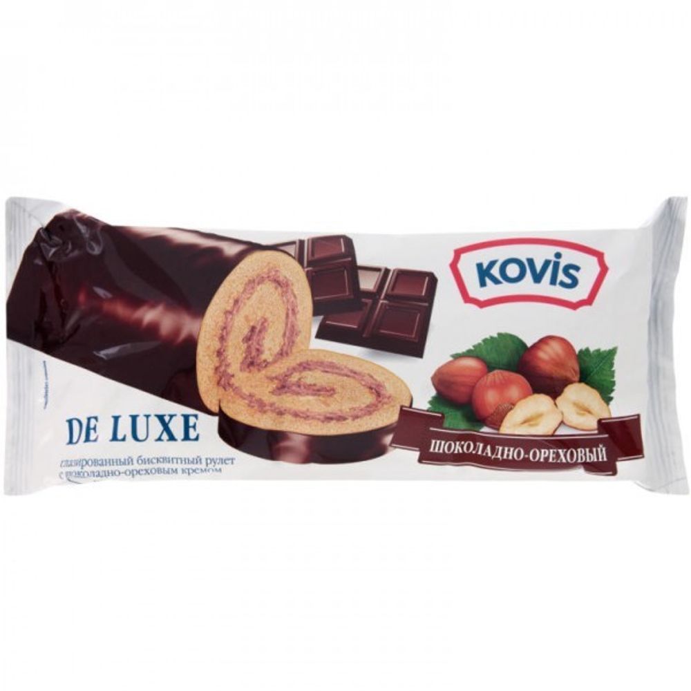 Рулет бисквитный Kovis de Luxe с кремом шоколадно-ореховым 200г