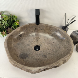 Раковина из речного камня RS-65408 64x53x15 из натурального камня