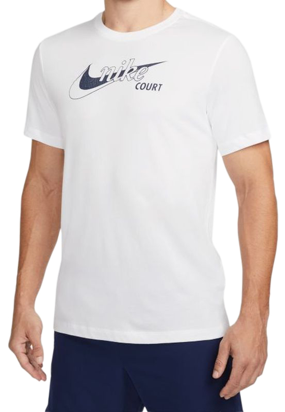 Футболка мужская теннисная Nike Court Dri-Fit Swoosh Men's Tennis T-Shirt - white