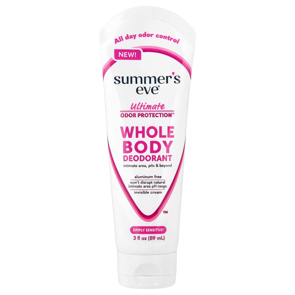 Summer's Eve, Ultimate Odor Protection™, дезодорант для всего тела, Simply Sensitive®, 89 мл (3 жидк. унции)