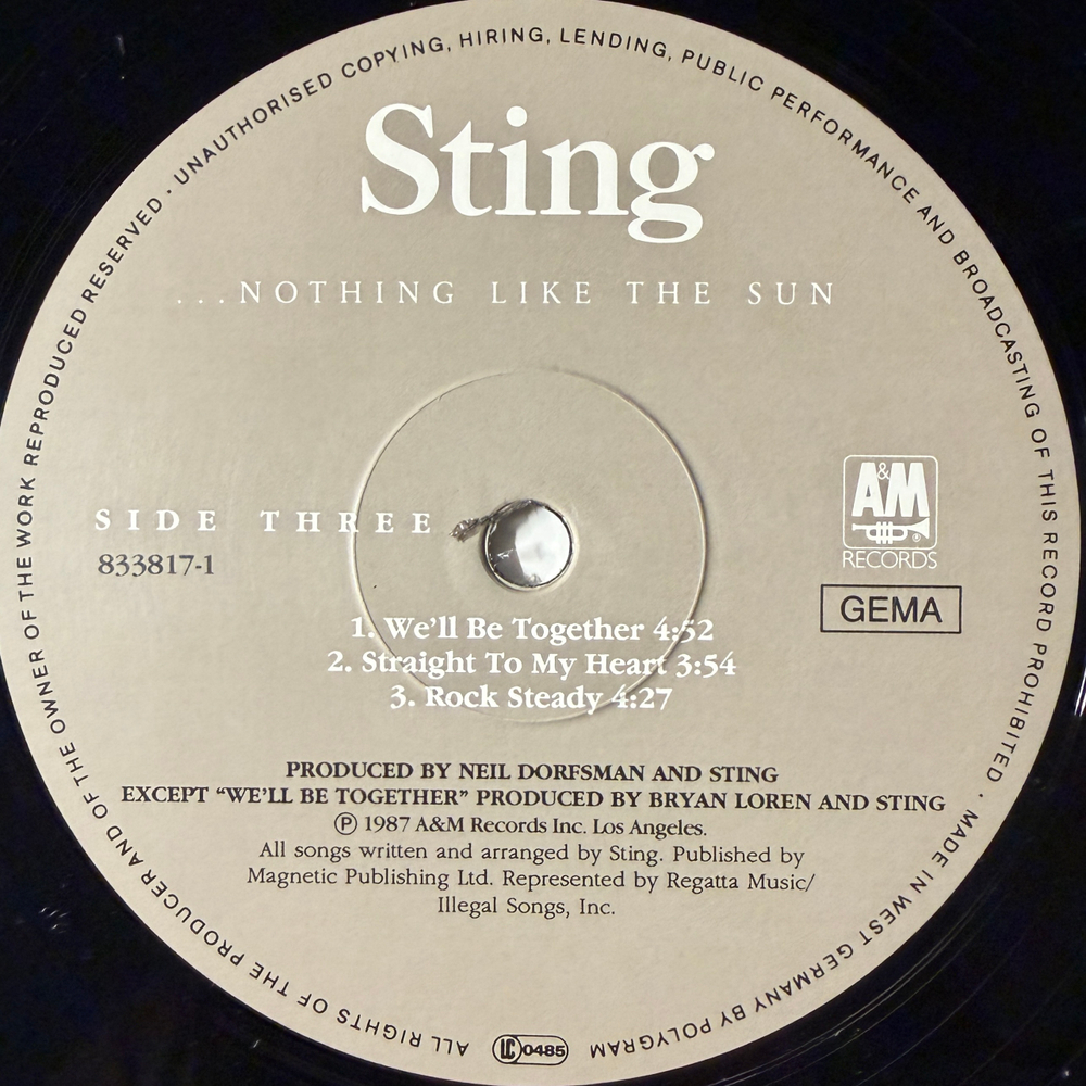 Sting - Nothing Like The Sun 2LP (Германия 1987г.)