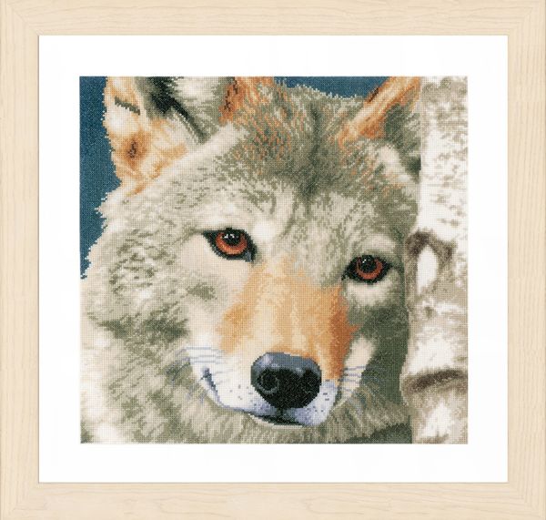 Набор для вышивания нитками Lanarte, Wolf, 35х35 см