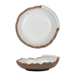 Салатник 650 мл d 22,5 см h6,5 см Crush White Matt New Brown Taiga P.L. [1]
