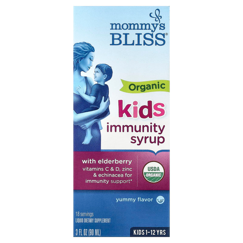 Mommy's Bliss, органический сироп для поддержки иммунитета, для детей от 1 до 12 лет, 90 мл (3 жидк. унции)