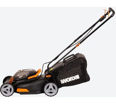 Аккумуляторная газонокосилка WORX 2х20В, 2 АКБ 4 А*ч, двойное ЗУ WG743E