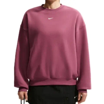 Женская Кофта теннисная Nike Studio Fleece Medium Weight Oversized Crew - pink smoke/sail