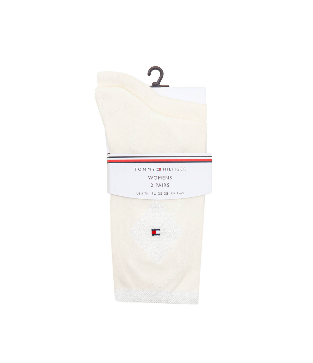 Носки 2 пары SHINY ARGYLE Tommy Hilfiger - кремовый(701225402)