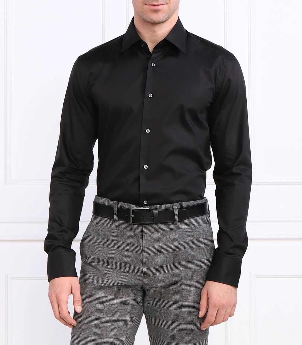 рубашка h-hank-kent-c1-214 BOSS BLACK - черный(50479922)