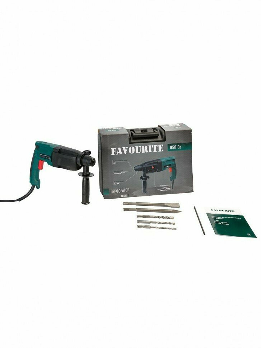 Перфоратор FAVOURITE RH-950 950Вт 3 реж SDS+, 3,2Дж 0-4500уд/мин 0-1100об/мин