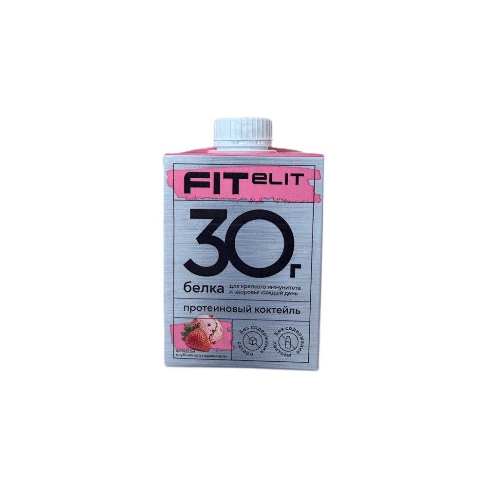 Протеиновый Коктейль FitElit 30г со вкусом Клубничного мороженого 500гр