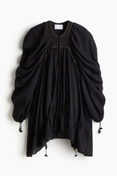 Платье из жатого хлопка - H&M