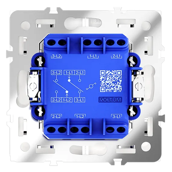 Проходной переключатель двухклавишный Voltum S70 Белый матовый VLS020302