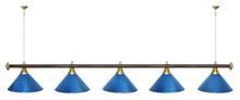 Лампа STARTBILLIARDS 5 пл. (плафоны коричневые,штанга золотая,фурнитура золото)