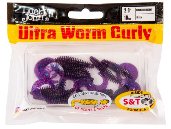 Слаги съедобные LJ Pro Series ULTRAWORM CURLY 2,0in (5 см), цв. S63, 9 шт.