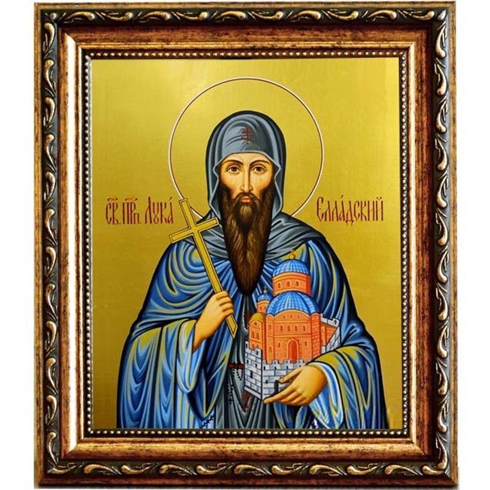 Лука Елладский преподобный отшельник. Икона на холсте.