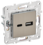 SKANDY Розетка USB A+C 3,1А SK-R14N металл никель IEK