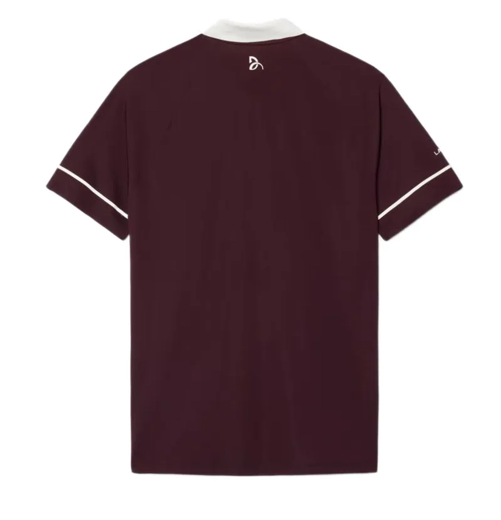 Мужское теннисное поло Lacoste Tennis x Novak Djokovic On Court - maroon/white