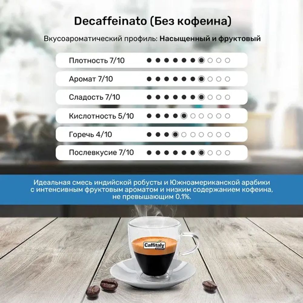 Кофе в капсулах Caffitaly Decaffeinato 4 упаковки (40 капсул)