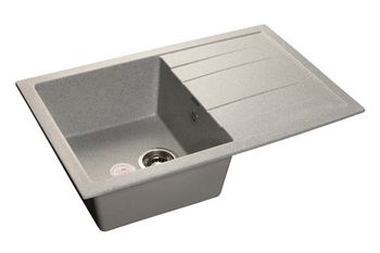 GRANFEST Мойка мрамор QUADRO GF-Q--780L  чаша с крылом 780*500 мм  серый арт.GF-