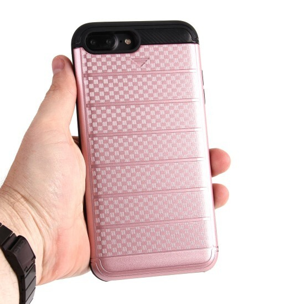 Чехол с вырезами под пластиковые карты для iPhone 7 Plus, 009464 Золотой