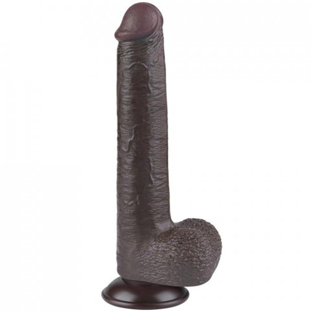Реалистичный фаллоимитатор Lovetoy Sliding Skin (22×3,7 см) с двойной плотностью черный