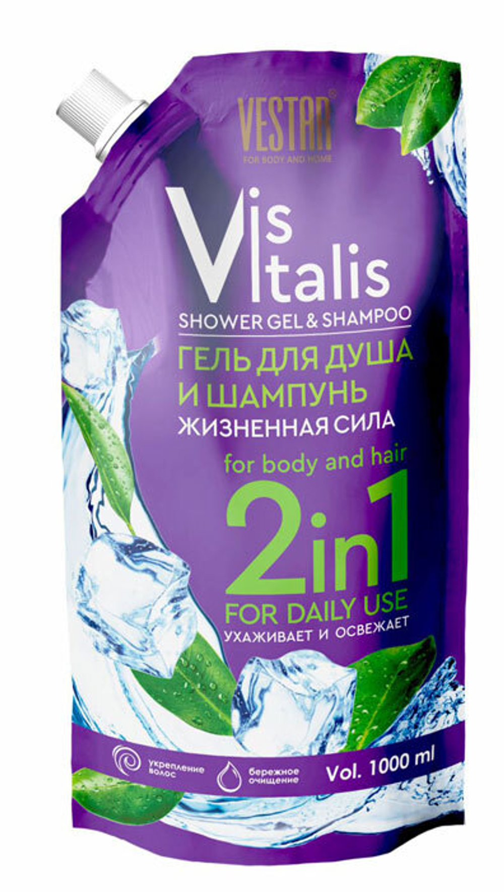 Шампунь-гель для волос Vestar 2 в 1 Жизненная сила 1,0 л .