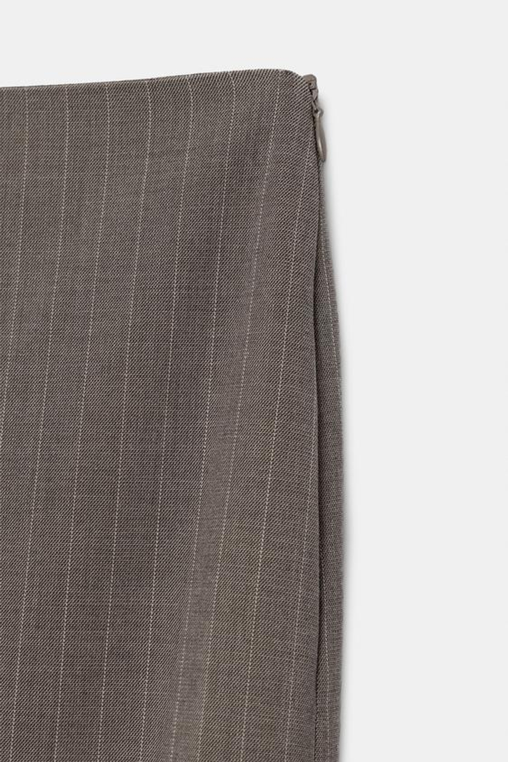 ZARA ЮБКА МИДИ В ТОНКУЮ ПОЛОСКУ, КОРИЧНЕВЫЙ МЕЛАНЖ
