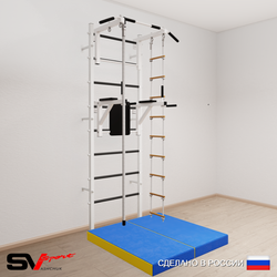 Шведская стенка Sv Sport 5754 (Турник стандарт/Брусья/Канат/Лестница/Мат 1м)