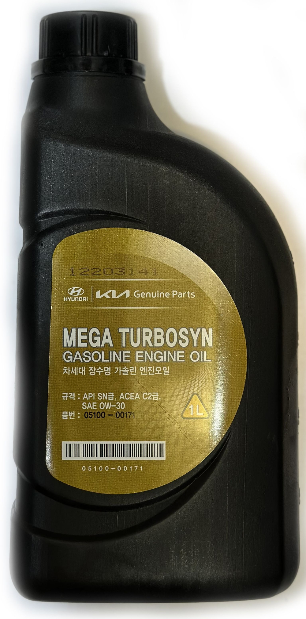 Масло моторное HYUNDAI/KIA Mega Turbo SYN 0W-30 синтетическое 1 л 05100-00171