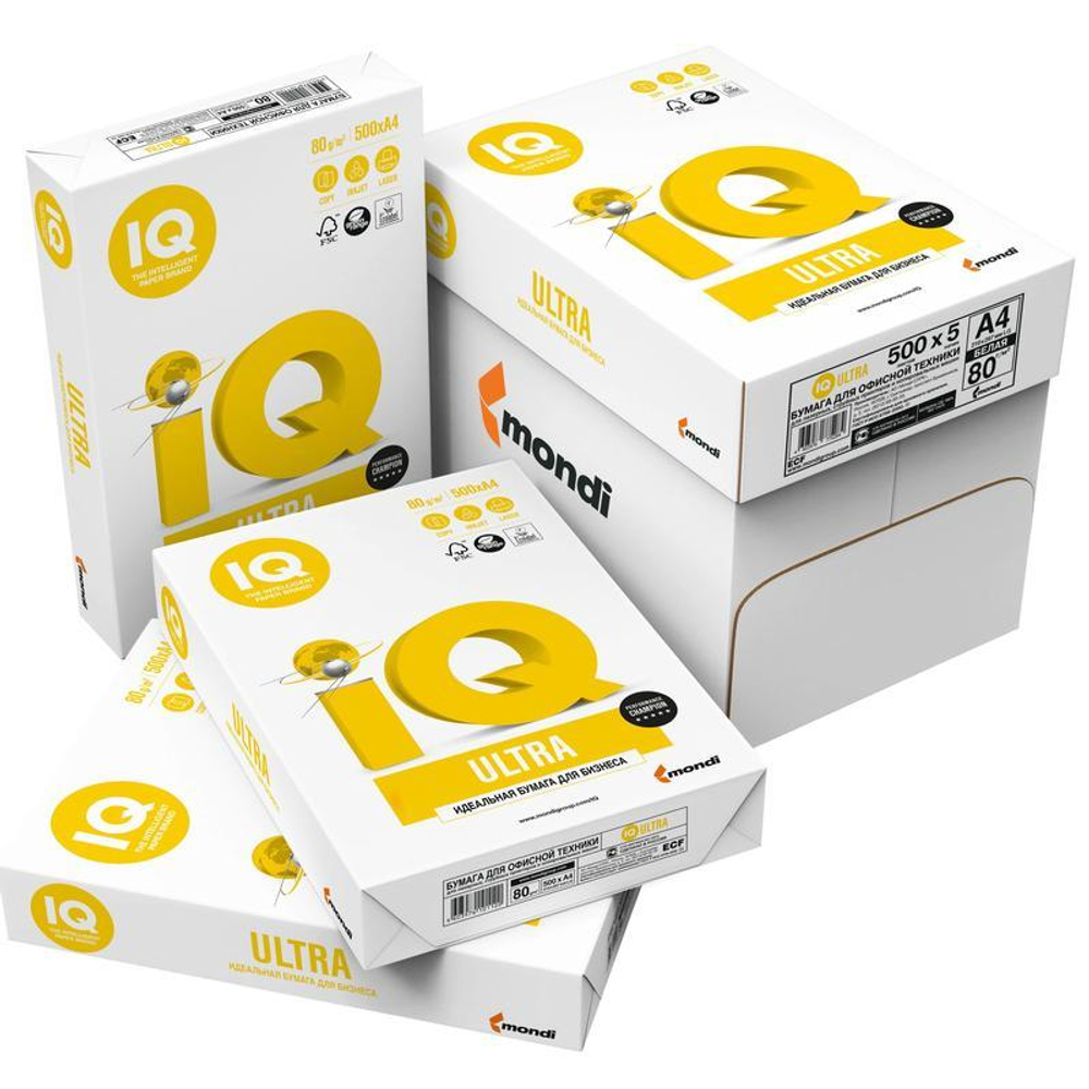 Бумага для офисной техники IQ Ultra (А4, марка A, 80 г/кв.м, 500 листов)